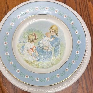 Vintage Avon Blue and White Dinnerware Plate with Floral Design
